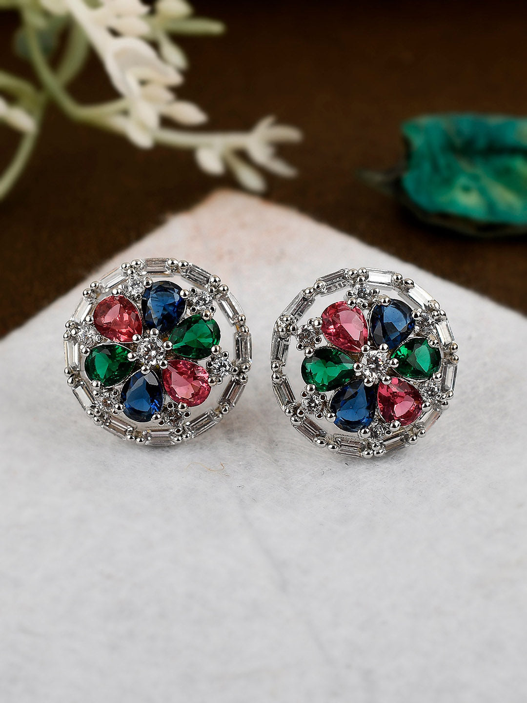 Shoshaa Multicoloured Contemporary Studs Earrings | Grocsy