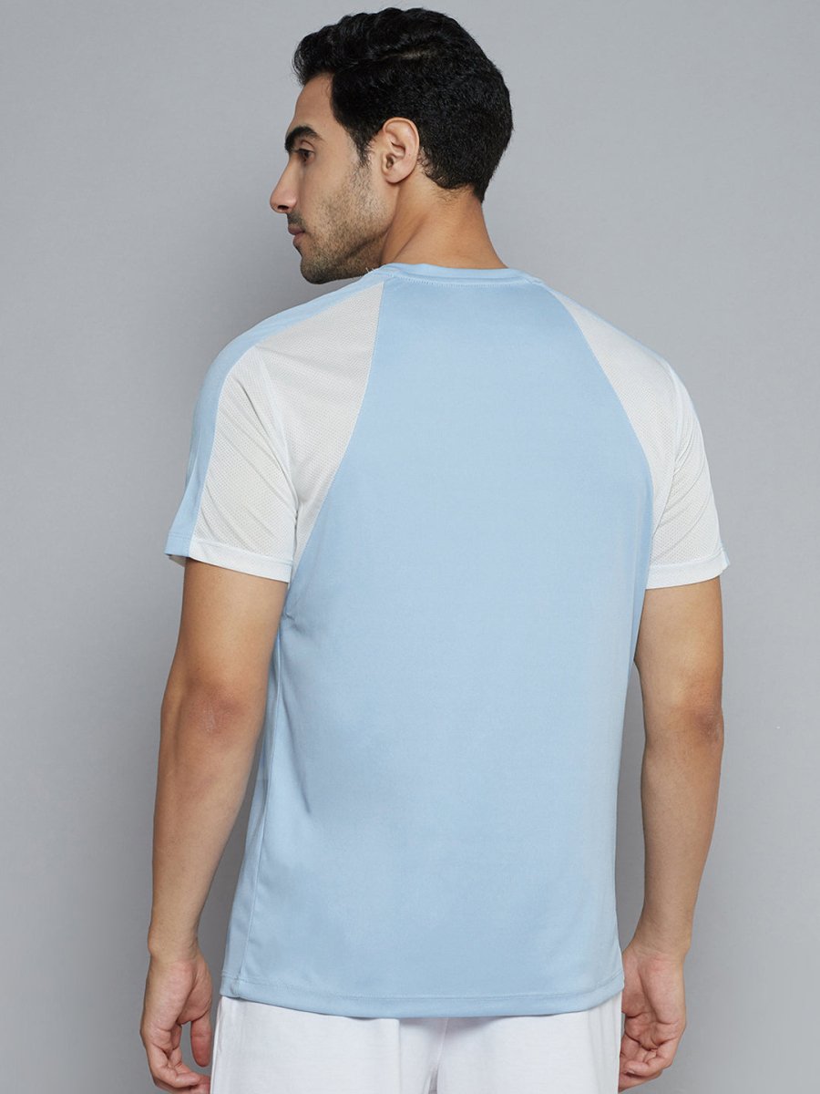 Alcis Men Blue Solid Slim Fit T-shirt | Grocsy