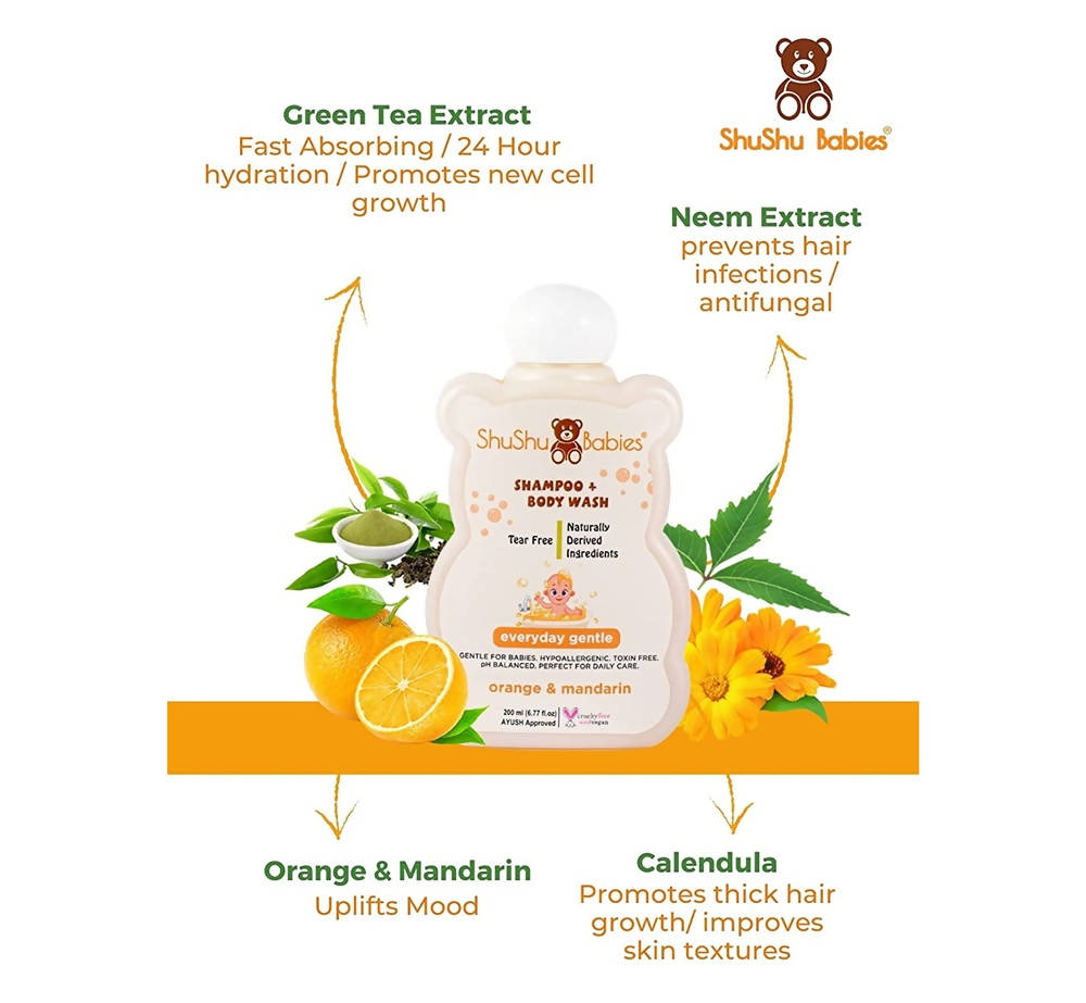 ShuShu Babies Shampoo + Body Wash Orange & Mandarin | Grocsy