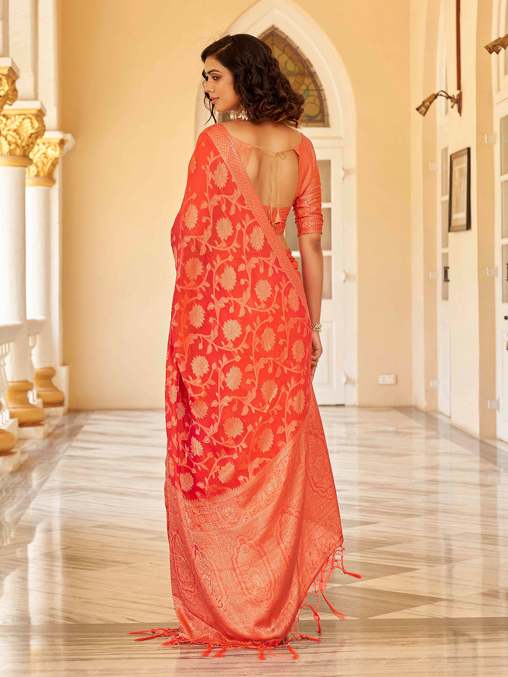 Tikhi Imli Ethnic Motifs Zari Art Silk Saree | Grocsy