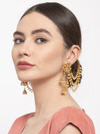 Shining Diva Gold-Polished Taselled Classic Jhumkas | Grocsy