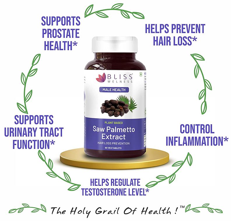Bliss Welness Male Health Saw Palmetto Extract Veg Tablet | Grocsy