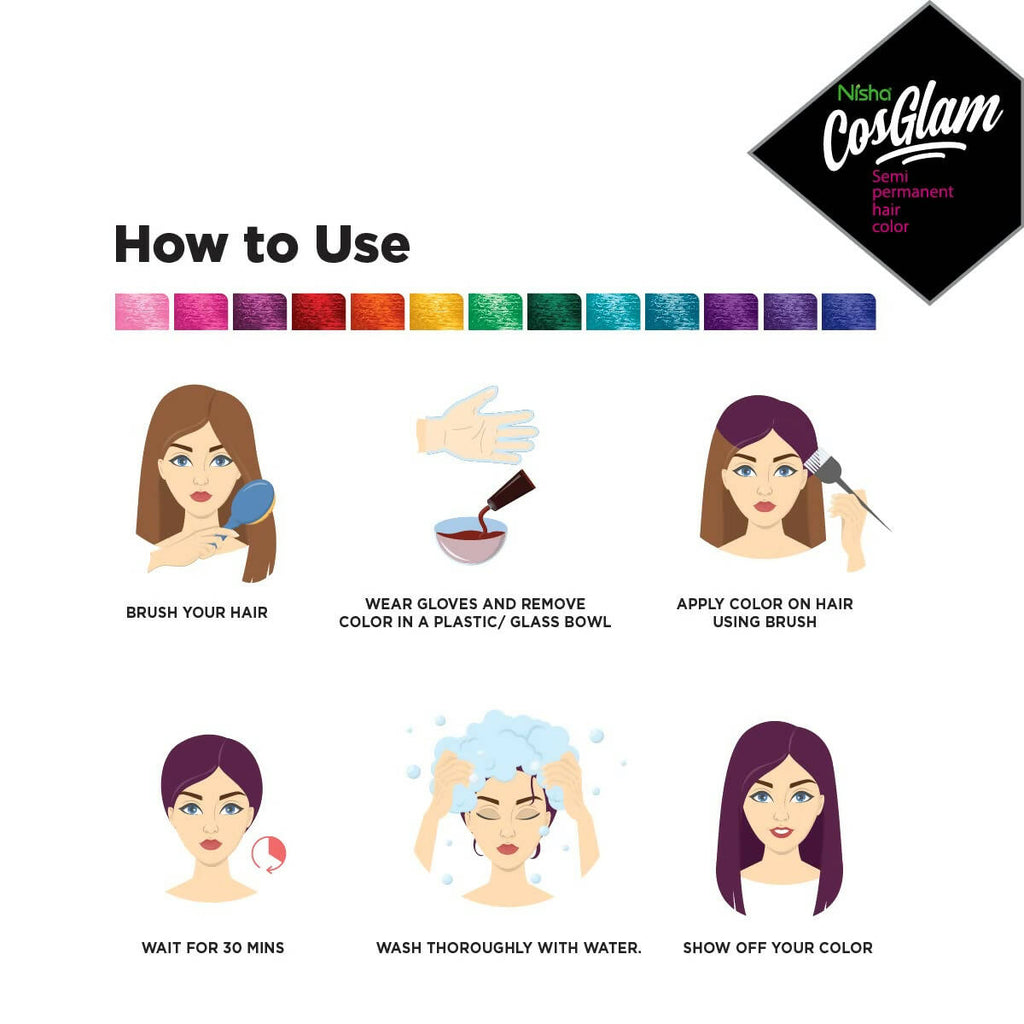 Nisha Cosglam Semi Permanent Hair Color 22 French Plum | Grocsy