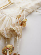 Ahalyaa Women's Traditional wear Ethnic Dress - Off White | Grocsy