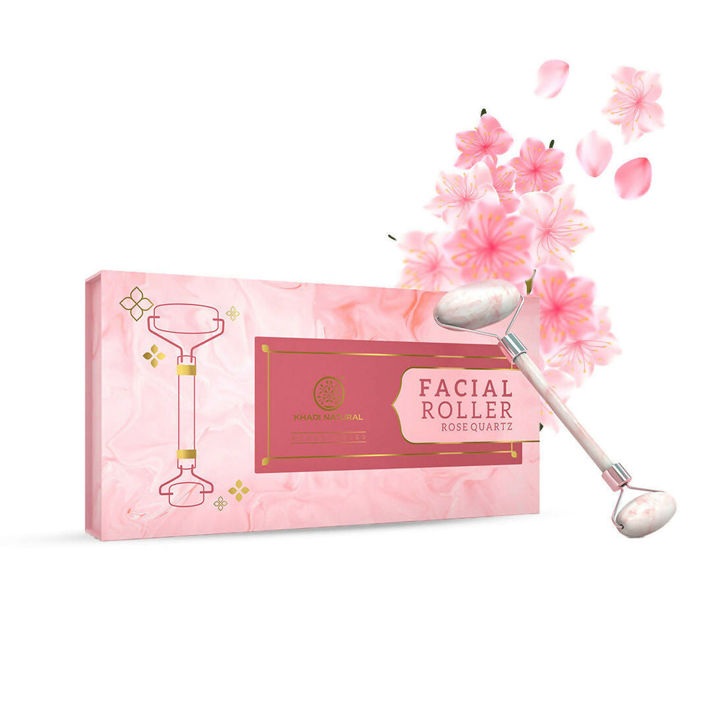 Khadi Natural Rose Quartz Facial Roller | Grocsy