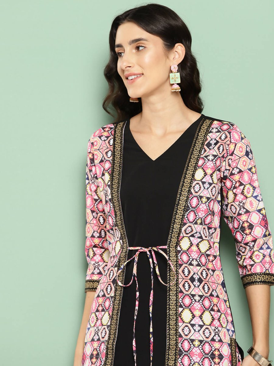 Ahalyaa Women's Traditional wear Kurta Set - Black | Grocsy