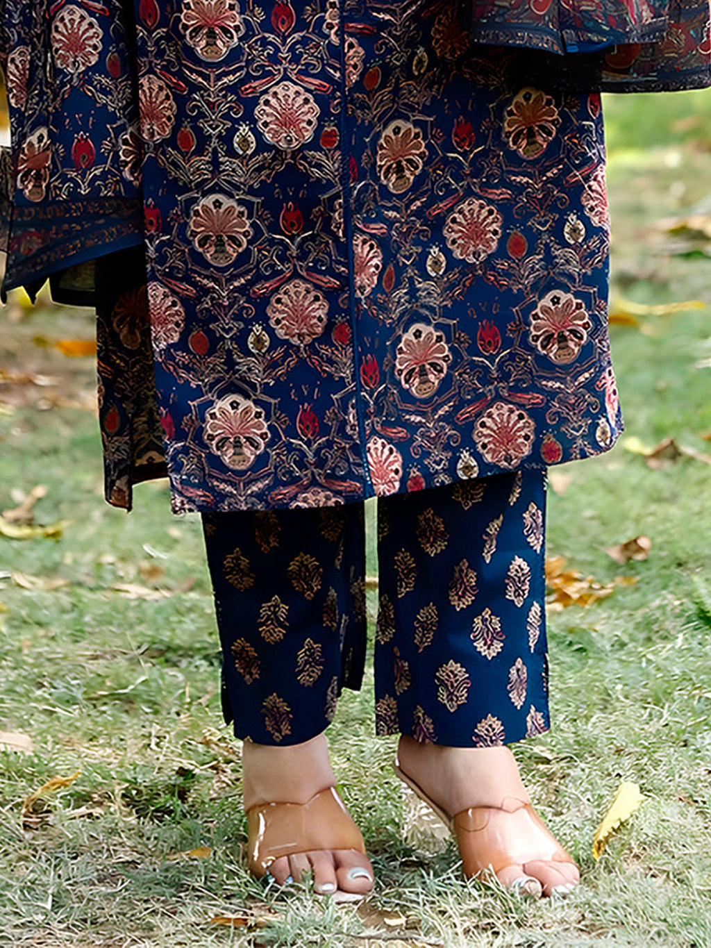 Hand Embroidered & Floral Printed Lace Detailed Kurta With Printed Pant & Dupatta Premium Luxury, Multicolor - Hiral Fashion | Grocsy