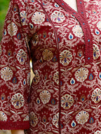 Hand Embroidered & Floral Printed Lace Detailed Kurta With Printed Pant & Dupatta Premium Luxury, Multicolor - Hiral Fashion | Grocsy