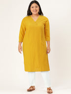HERE&NOW Women Geometric Embroidered Kurta | Grocsy