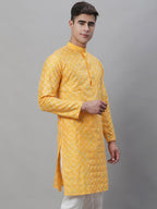 Sojanya Geometric Embroidered Thread Work Cotton Silk Kurta | Grocsy