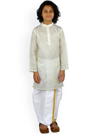 Sethukrishna Boys Cream & White Coloured Kurta with Dhoti Pants | Grocsy