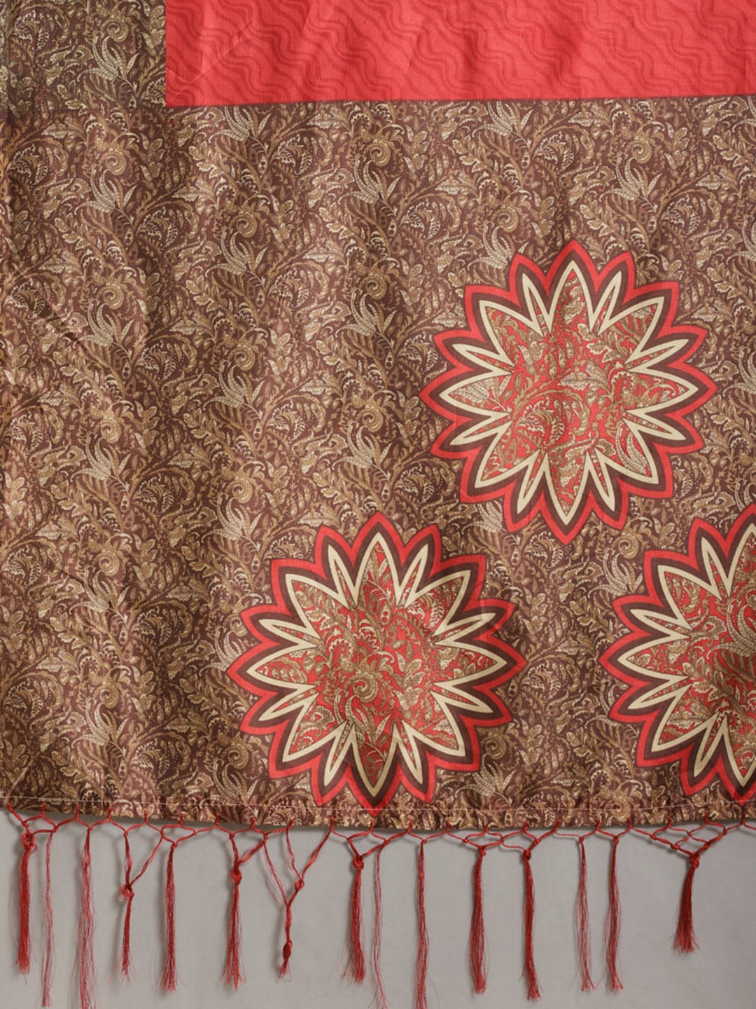 Saree Mall Maroon Printed Saree | Grocsy