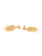 Saraf RS Jewellery Gold-Polished White & Magenta American Diamond Studded Jewellery Set | Grocsy
