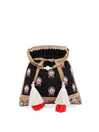 Masq Black & White Embroidered Potli Clutch | Grocsy