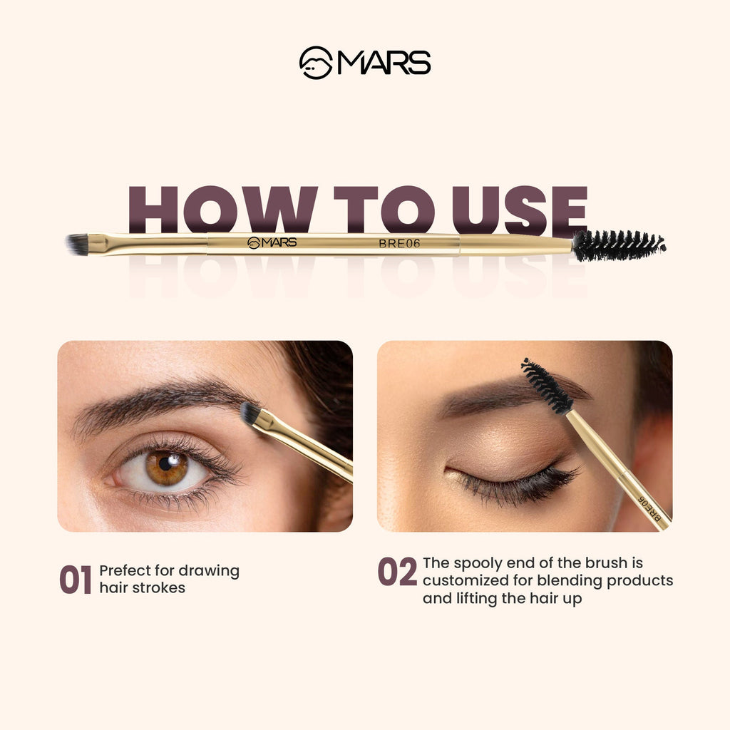 MARS Cosmetics Artist'S Arsenal Professional Angled Brush With Spoolie | Grocsy