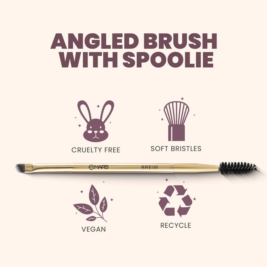 MARS Cosmetics Artist'S Arsenal Professional Angled Brush With Spoolie | Grocsy