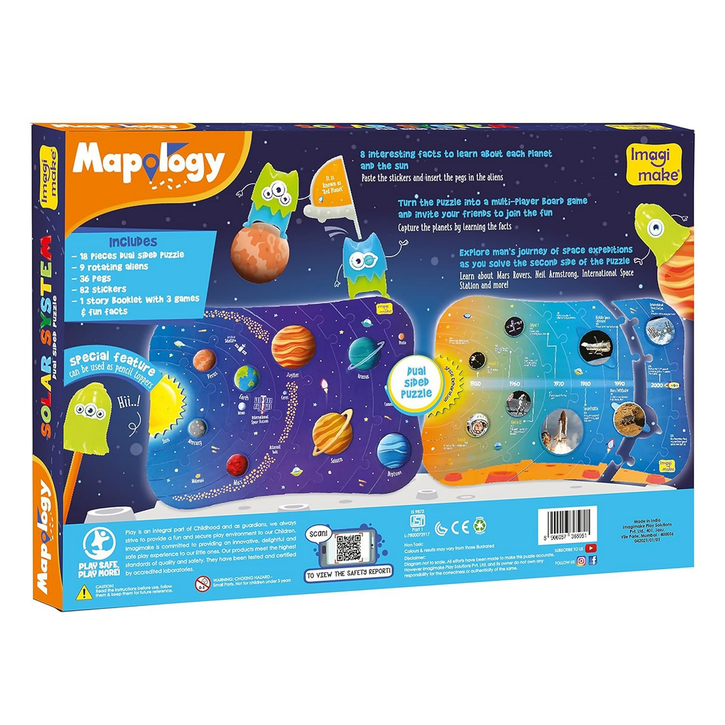 Imagimake Mapology Solar System Puzzle - Learning Aid And Educational Toy - For Kids Age 4 And Above (Solar System) | Grocsy