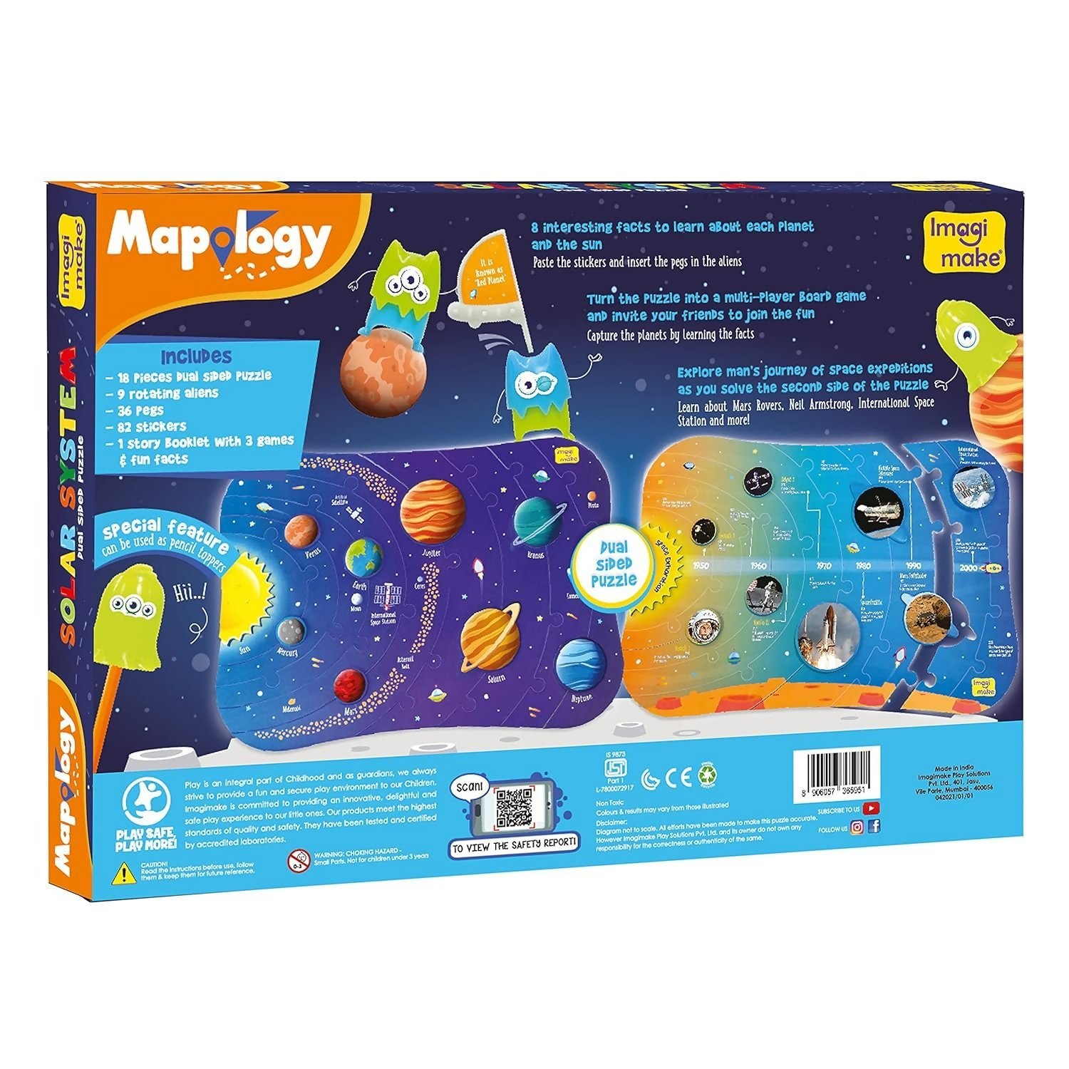 Imagimake Mapology Solar System Puzzle - Learning Aid And Educational Toy - For Kids Age 4 And Above (Solar System) | Grocsy