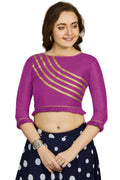 Aastha Fashion Women's Purple Art Silk Designer Party Wear Readymade Blouse | Grocsy