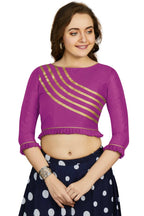 Aastha Fashion Women's Purple Art Silk Designer Party Wear Readymade Blouse | Grocsy