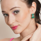 Jade Duet Studs- Ruby Raang | Grocsy