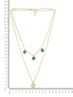Ruby Raang Gold Kundan and Green Stone Layered Necklace | Grocsy