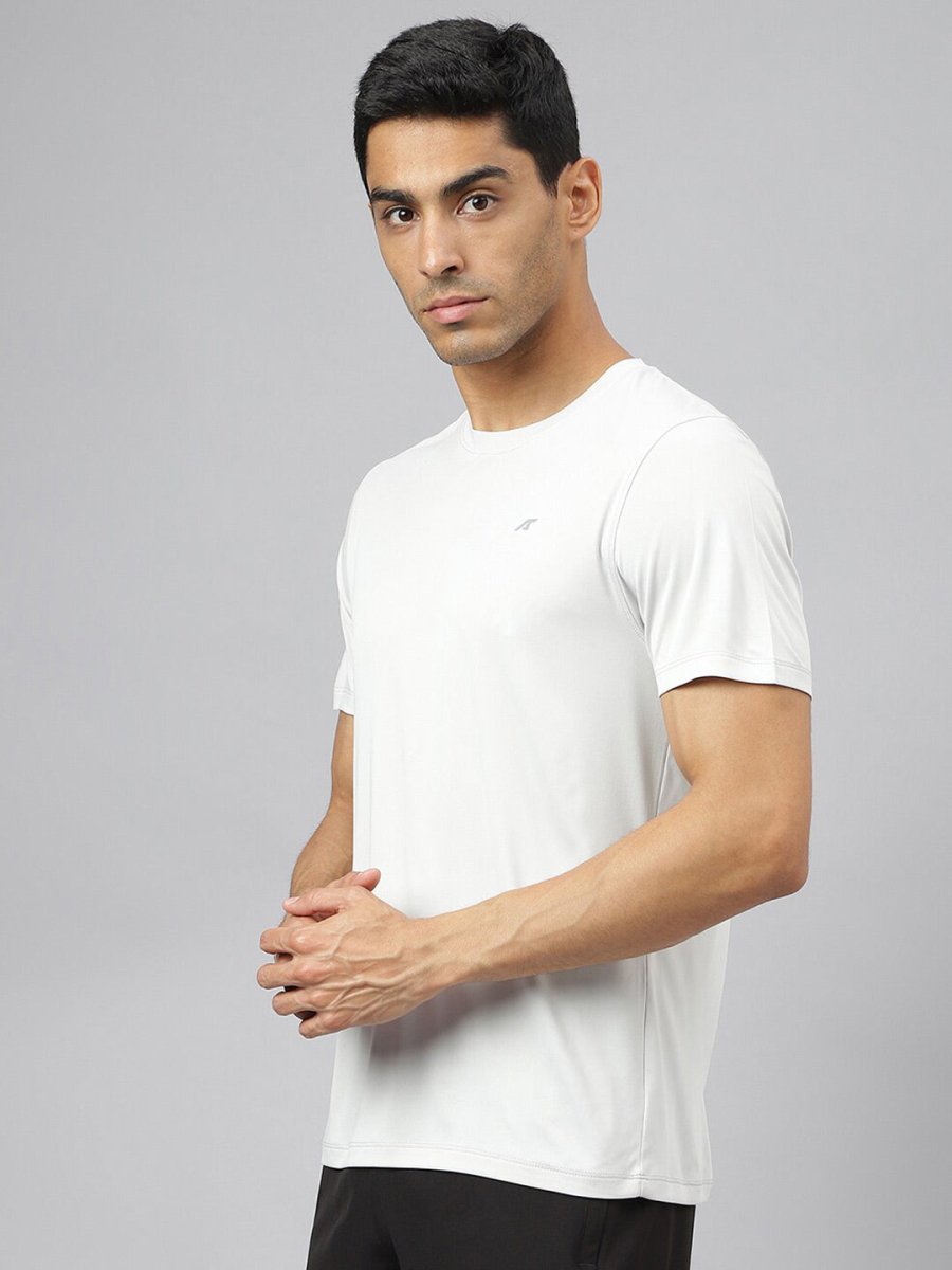 Alcis Men Anti-Static Soft-Touch Slim-Fit Sports for All Round Neck T-Shirt | Grocsy