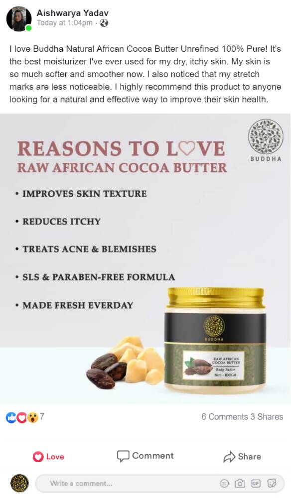 Buddha Natural African Cocoa Body Butter | Grocsy