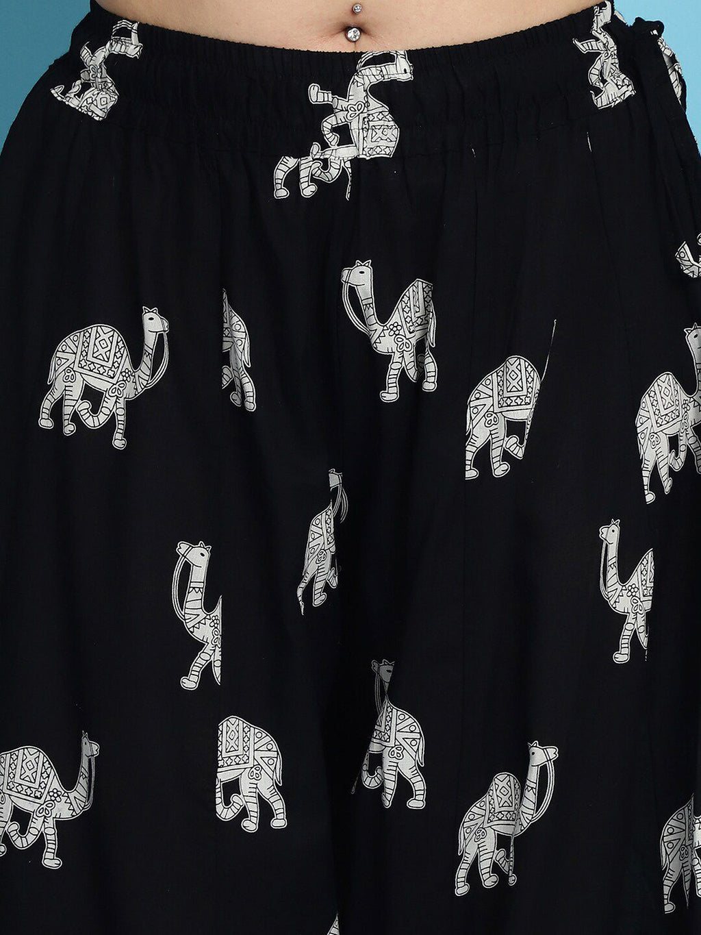 TAG 7 Printed Pure Cotton Flared Palazzo | Grocsy
