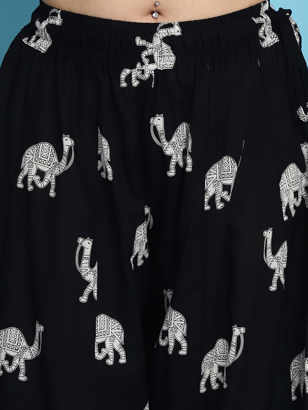 TAG 7 Printed Pure Cotton Flared Palazzo | Grocsy