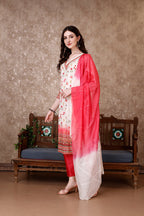 Hand Embroidered & Floral Printed Kurta With Pant & Dupatta Luxury, Multicolor - Hiral Fashion | Grocsy