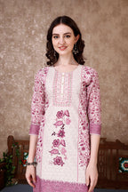 Hand Embroidered & Floral Printed Kurta With Pant & Dupatta Luxury, Multicolor - Hiral Fashion | Grocsy