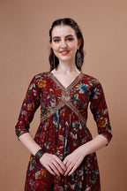 Alia Cut Floral Printed Embroidered Kurta With Pant & Dupatta, Multicolor - Hiral Fashion | Grocsy