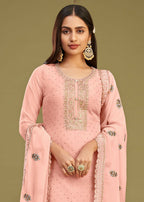 Blush Peach Swarovski Work & Embroidered Eid Wear Salwar Suit - Emponline | Grocsy