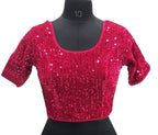 Vamika Rani Velvet Sequence Blouse | Grocsy