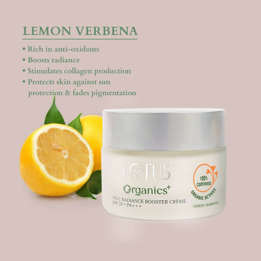 Lotus Organics+ Vit-C Radiance Booster Creme SPF 20 PA+++ - Lemon Verbena | Grocsy
