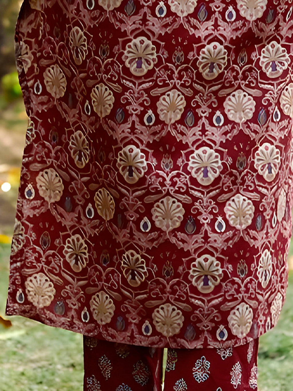 Hand Embroidered & Floral Printed Lace Detailed Kurta With Printed Pant & Dupatta Premium Luxury, Multicolor - Hiral Fashion | Grocsy