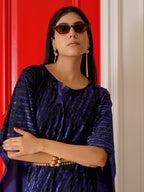 Tikhi Imli Striped Velvet Kaftan Saree | Grocsy