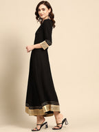 Sangria Women Black & Gold-Toned Gotta Patti Kurta | Grocsy