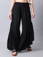 TAG 7 Women Black Flared Ethnic Palazzos | Grocsy