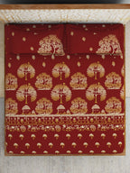SPACES Red & Yellow Ethnic Motifs Cotton 210 TC King Bedsheet With 2 Pillow Covers | Grocsy