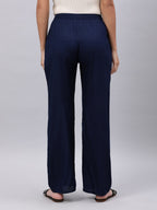 Souchii Navy Blue Liva Palazzos | Grocsy
