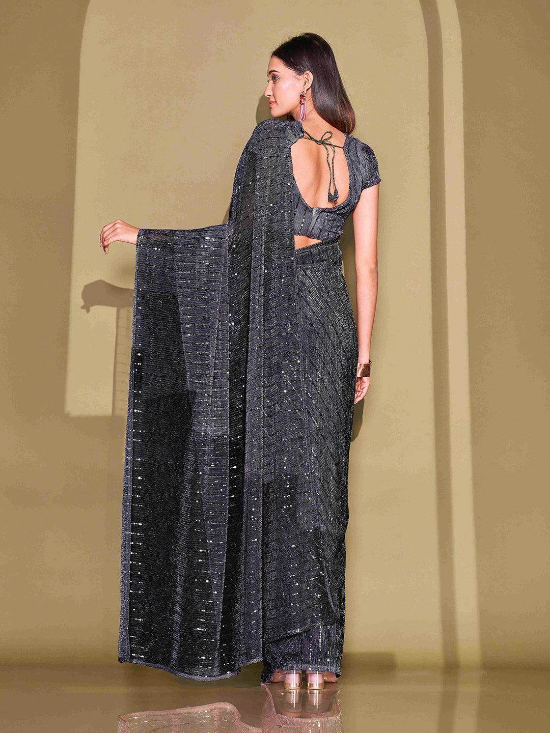 Tikhi Imli Sequinned Embellished Saree | Grocsy