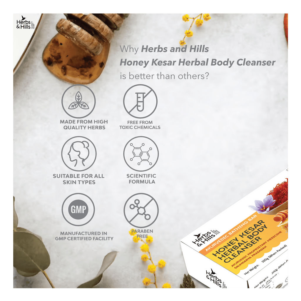 Herbs & Hills Honey Kesar Herbal Body Cleanser | Grocsy