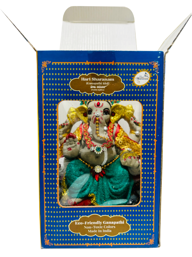 Eco-Friendly Ganesh Idol Small (Non-Toxic Colors) With Kumkum & Akshat - Limited Time Offer | Grocsy
