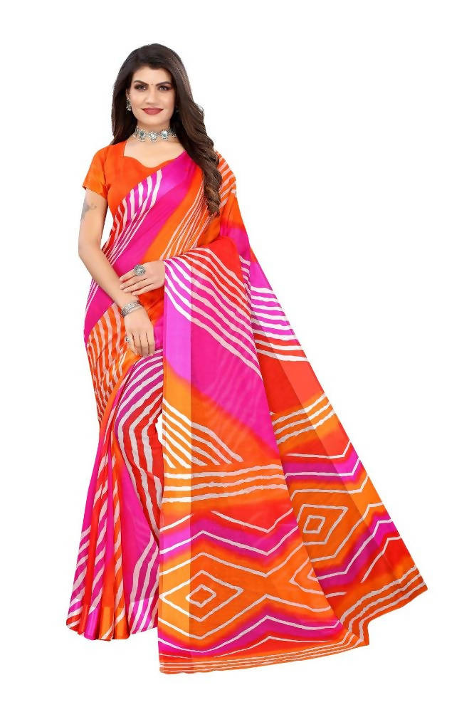 Vamika Orange Linen Satin Border Saree | Grocsy