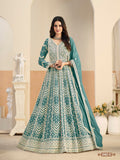 Anaita Light Blue Heavy Embroidered Faux Georgette Anarkali Suit With Salwar | Grocsy