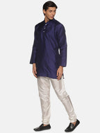 Sethukrishna Men Navy Blue Kurta with Pyjamas | Grocsy