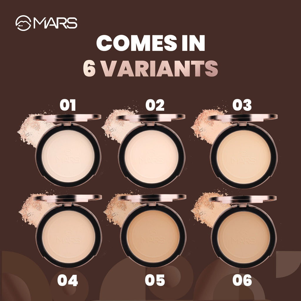 MARS Cosmetics Matte On Compact Powder with Applicator Puff - 01 Light | Grocsy