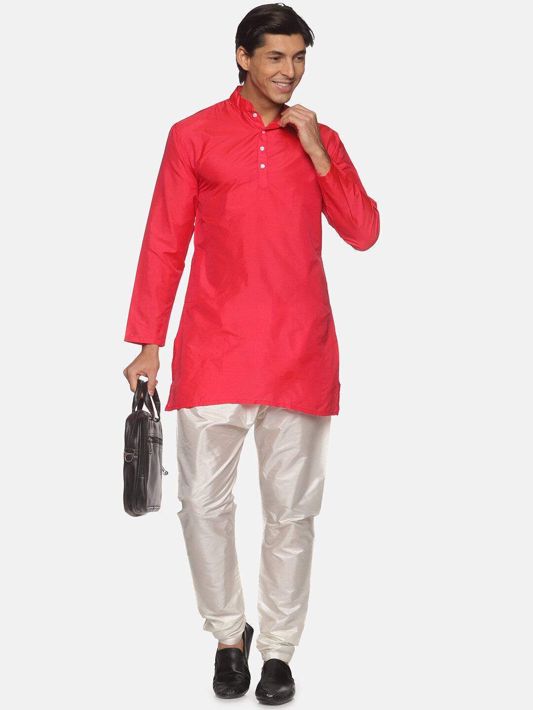 Sethukrishna Men Fuchsia Kurta with Pyjamas | Grocsy